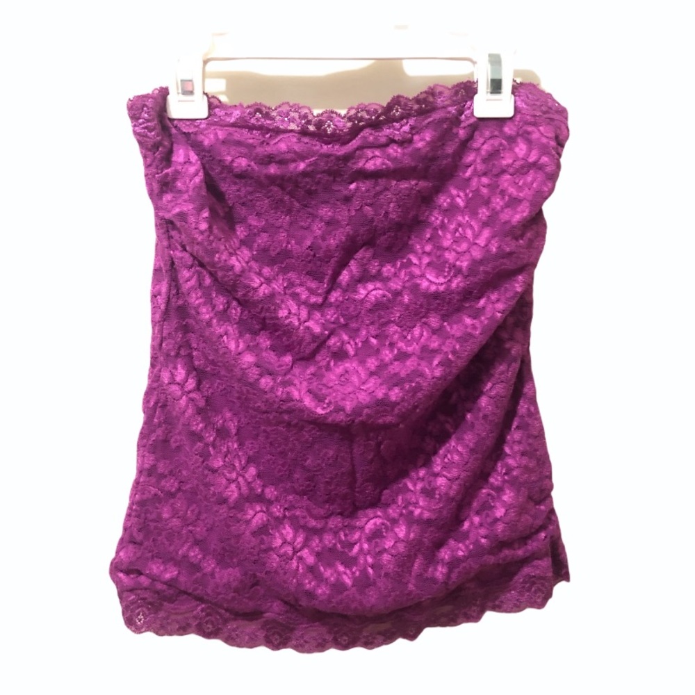 EUC 90s/2000s/Y2K Tube Top w/ Purple Lace